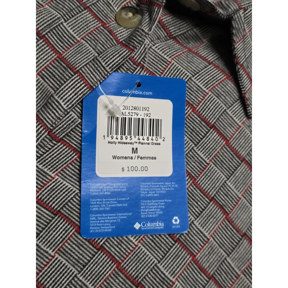 NWT Columbia Holly Hideaway Flannel Dress Womens M 100% Cotton Pockets Button‎ - Picture 6 of 16